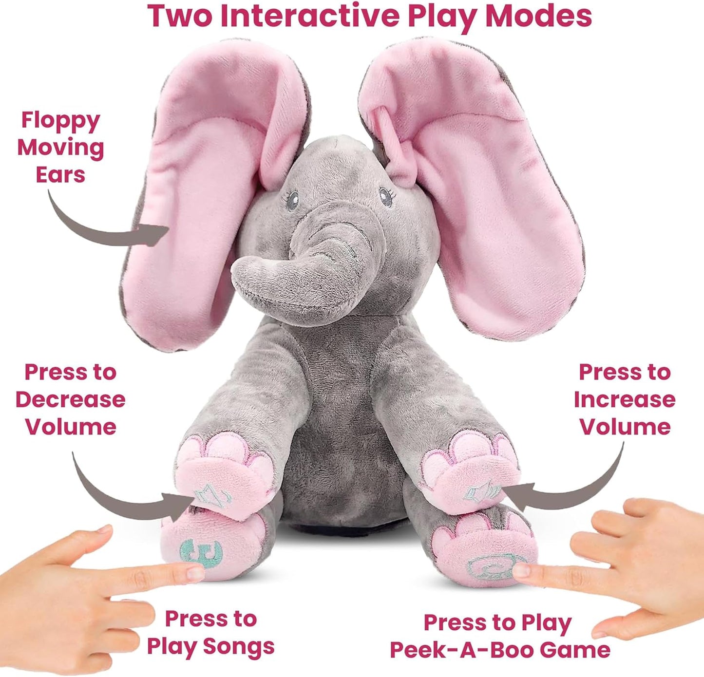 PeekEle – Interactive Peek-A-Boo Singing Elephant Plush Toy for Babies