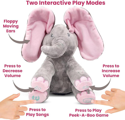 PeekEle – Interactive Peek-A-Boo Singing Elephant Plush Toy for Babies